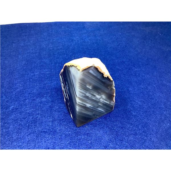 Grey Striated Agate book End Geode