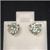 Image 1 : 10K White Gold Moissanite(2.2ct) Earrings (~Size )(Ring is resizable for $40) (~length inches) (~wei