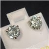 Image 2 : 10K White Gold Moissanite(2.2ct) Earrings (~Size )(Ring is resizable for $40) (~length inches) (~wei