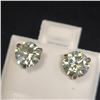 Image 3 : 10K White Gold Moissanite(2.2ct) Earrings (~Size )(Ring is resizable for $40) (~length inches) (~wei