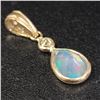 Image 3 : 14K Yellow Gold Opal(0.8ct) Diamond(0.15ct) Pendant (~Size )(Ring is resizable for $40) (~length inc