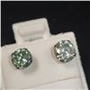 Image 1 : 10K White Gold Moissanite(1.5ct) Earrings (~Size )(Ring is resizable for $40) (~length inches) (~wei