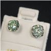 Image 2 : 10K White Gold Moissanite(1.5ct) Earrings (~Size )(Ring is resizable for $40) (~length inches) (~wei