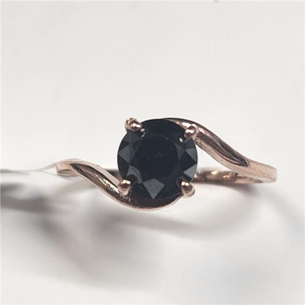 10K Rose Gold Black Diamond(1.45ct) Ring (~Size 7.5)(Ring is resizable for $40) (~length inches) (~w