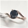 Image 3 : 10K Rose Gold Black Diamond(1.45ct) Ring (~Size 7.5)(Ring is resizable for $40) (~length inches) (~w