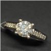 Image 3 : 14K White Gold Diamond (1.01Ct,I2,H) Diamond(0.12ct) Ring (~Size 6.5)(Ring is resizable for $40) (~l