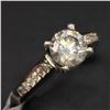 Image 4 : 14K White Gold Diamond (1.01Ct,I2,H) Diamond(0.12ct) Ring (~Size 6.5)(Ring is resizable for $40) (~l