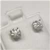 Image 2 : 14K White Gold Diamond (0.88Ct,Si2-I1,G-H) Earrings (~Size )(Ring is resizable for $40) (~length inc