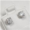 Image 2 : 14K White Gold Diamond (0.9Ct,I1-2,F-G) Earrings (~Size )(Ring is resizable for $40) (~length inches