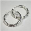 Image 2 : Silver Hoop Earrings (~Size )(Ring is resizable for $40) (~length inches), Suggested Retail Value $3