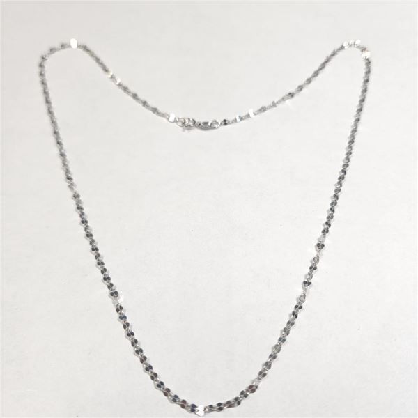 14K White Gold 0.9G 16" Necklace (~Size )(Ring is resizable for $40) (~length MUSTinches), Suggested