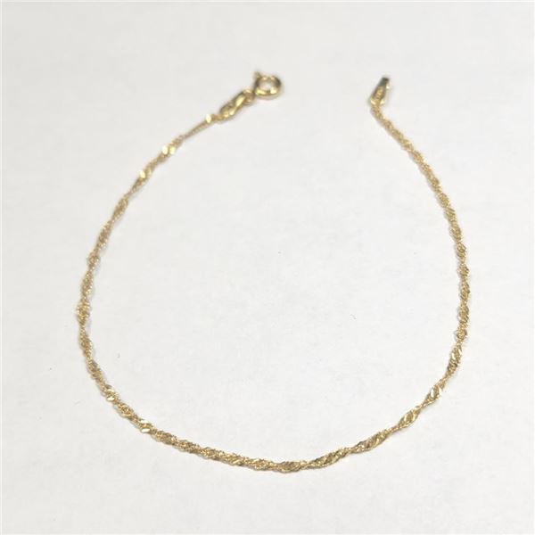 14K Yellow Gold 0.8G 6.5" Bracelet (~Size )(Ring is resizable for $40) (~length MUSTinches), Suggest