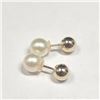 Image 1 : 10K Yellow Gold Fresh Water Pearl 2In1 Earrings (~Size )(Ring is resizable for $40) (~length inches)