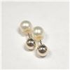 Image 2 : 10K Yellow Gold Fresh Water Pearl 2In1 Earrings (~Size )(Ring is resizable for $40) (~length inches)