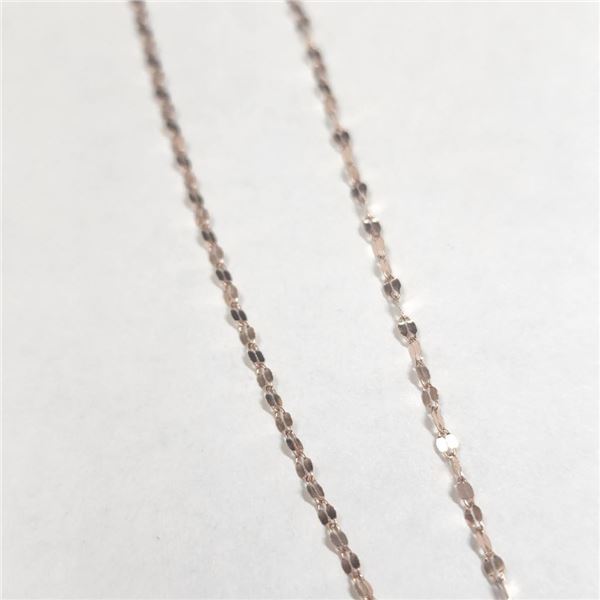 18K Rose Gold 0.78G 16" Necklace (~Size )(Ring is resizable for $40) (~length MUSTinches), Suggested