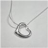 Image 1 : Silver Heart 16" Necklace (~Size )(Ring is resizable for $40) (~length inches), Suggested Retail Val