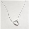 Image 2 : Silver Heart 16" Necklace (~Size )(Ring is resizable for $40) (~length inches), Suggested Retail Val