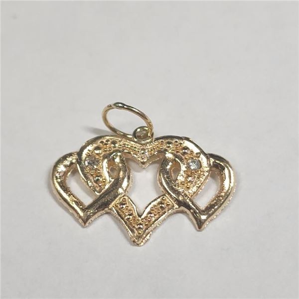 14K Yellow Gold Diamond(0.02ct) Pendant (~Size )(Ring is resizable for $40) (~length inches) (~weigh