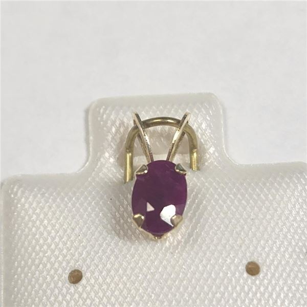 14K Yellow Gold Ruby(0.5ct) Pendant (~Size )(Ring is resizable for $40) (~length inches), Made in Ca