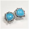 Image 2 : Silver Turquoise Earrings (~Size )(Ring is resizable for $40) (~length inches), Suggested Retail Val