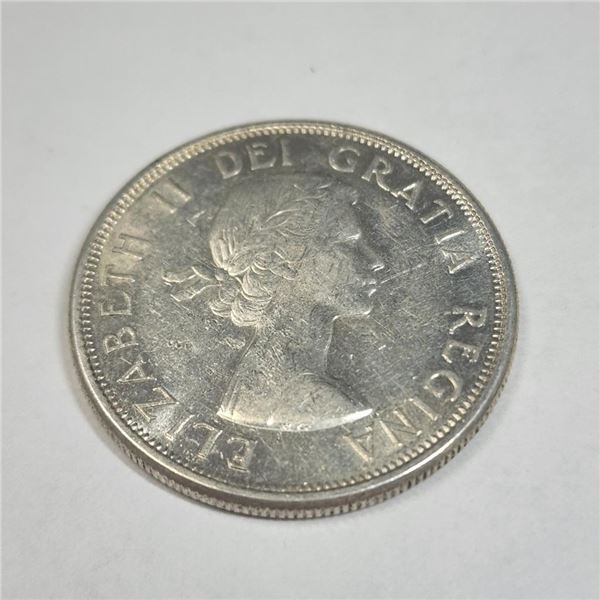 Silver Canadian 50Cent Coin (~Size )(Ring is resizable for $40) (~length inches), Suggested Retail V