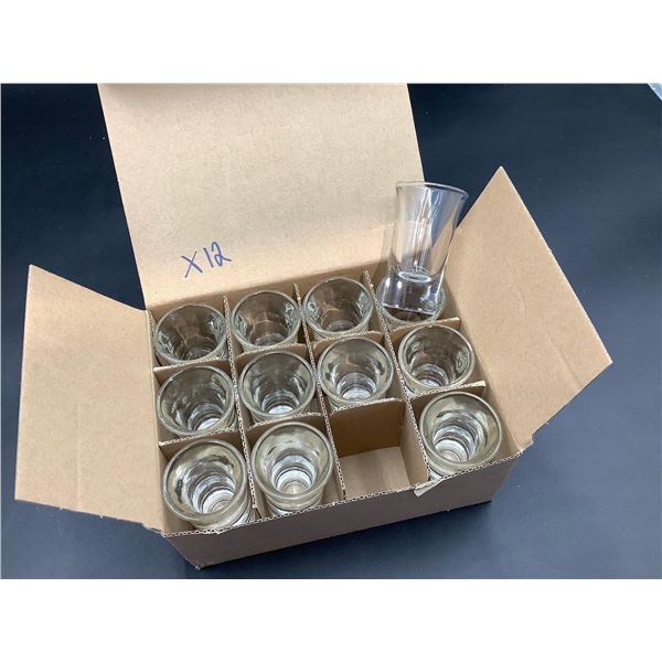 Lot of 12 Glass Shot Glasses