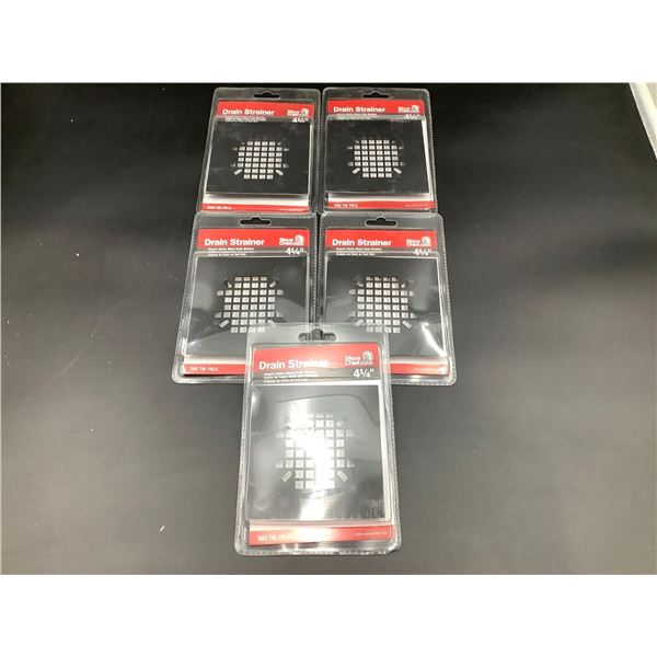 Lot of 5 Souix Chief Drain Strainers 4-1/4" Black