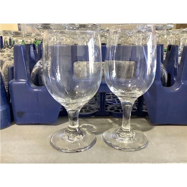 Crate Lot of Single Stem Water Serving Glasses