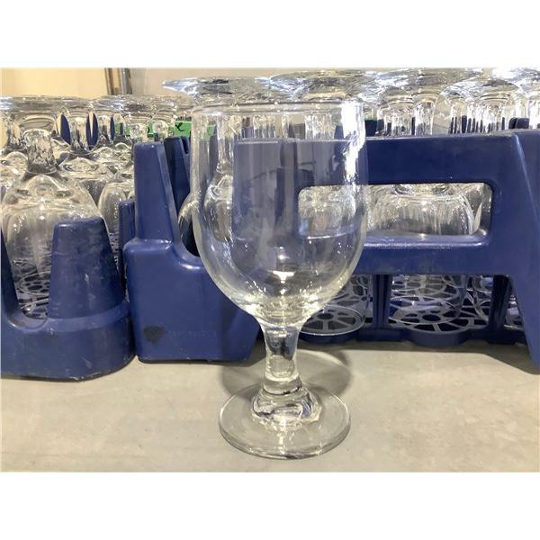 Crate Lot of Single Stem Water Serving Glasses