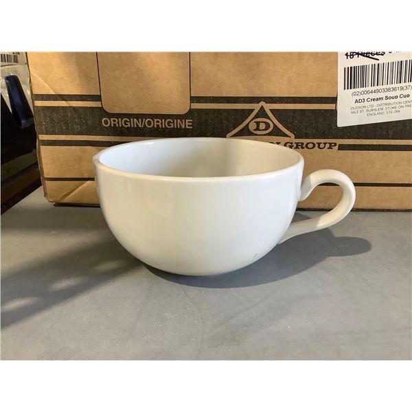Lot of 16 Ceramic 20 Oz Cafe Au Lait Cup - White