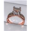Image 1 : Ladies .85 Princess Cut Solitaire Rose Gold Plated Shank Style Engagement Ring size 7