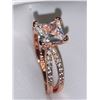 Image 2 : Ladies .85 Princess Cut Solitaire Rose Gold Plated Shank Style Engagement Ring size 7