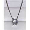 Image 2 : Brilliant Cut 1.0 Carat Solitaire Silver Pendant with 16 Inch Box link Chain