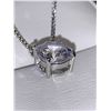Image 3 : Brilliant Cut 1.0 Carat Solitaire Silver Pendant with 16 Inch Box link Chain