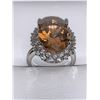 Image 1 : Ladies .925 Silver Multi Gem Stone Cluster ring with 2.2 Carat Bronze Topaz Solitaire