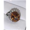 Image 3 : Ladies .925 Silver Multi Gem Stone Cluster ring with 2.2 Carat Bronze Topaz Solitaire