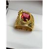 Image 3 : Luster Gold Tone Eye of the Dragon Ruby Solitire Ring
