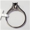 Image 4 : 14K White Gold Black Diamond(0.55ct) Diamond(0.08ct) Ring (~Size 6)(Ring is resizable for $40) (~wei