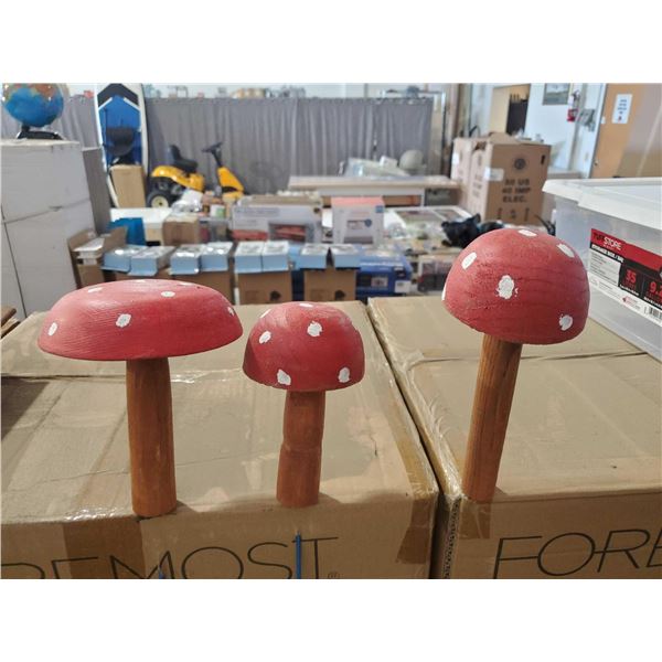 Handmade Toadstool Mushroom Garden Stakes