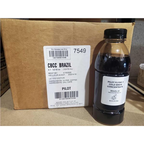 CBCC Brazil Pilot Flying J Cold Brew Concentrate 3:1 Ratio - 12x473ml