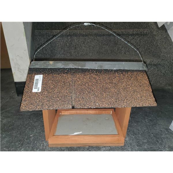 Handmade Hanging Bird Feeder with Shingled Roof