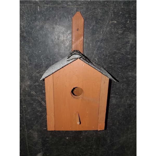 Handmade Bird House with Shingled Roof