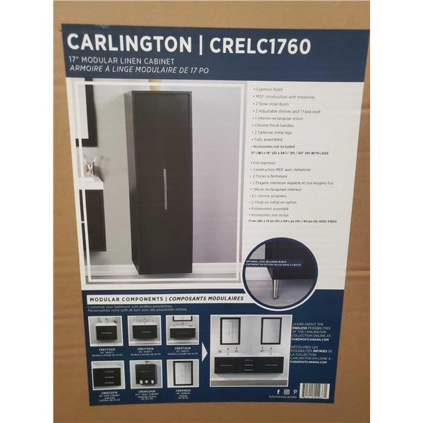 New Carlington Espresso Finish 17" Modular Cabinet & 3 Drawer Cabinet