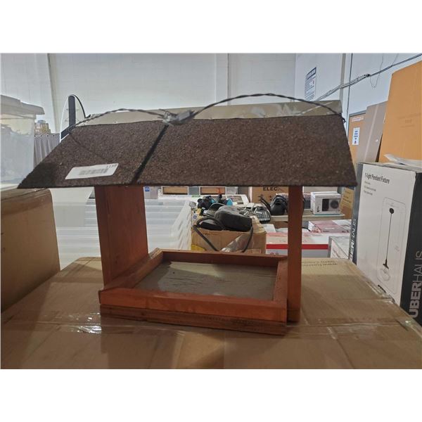 Handmade Hanging Bird Feeder with Shingled Roof