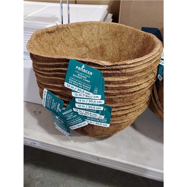 New Lot of Panacea Coconut Fiber 12" Round Basket Planter Liner