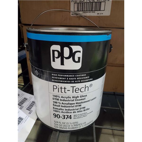 PPG Pitt Tech Acrylic High Glass Enamel Paint White & Pastel Base- 3.66 L pail