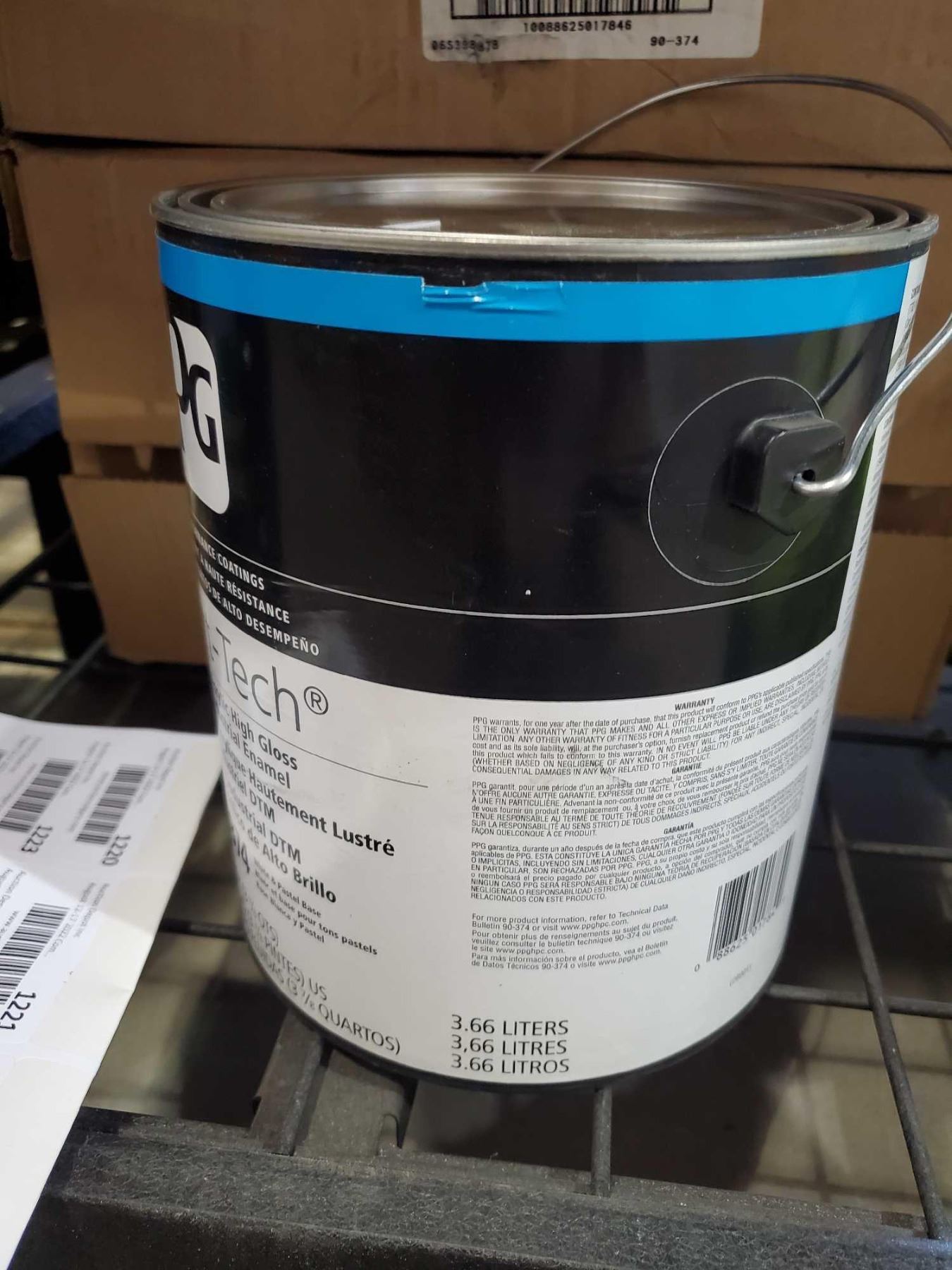 PPG Pitt Tech Acrylic High Glass Enamel Paint White & Pastel Base- 3.66 ...