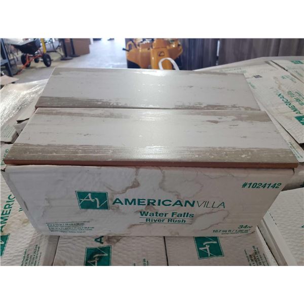 America Villa Water Falls Ceramic Til3 4 x 12 inch SOLD AS A LOT OF 2 X Case lot of 34 pcs (10.7st f