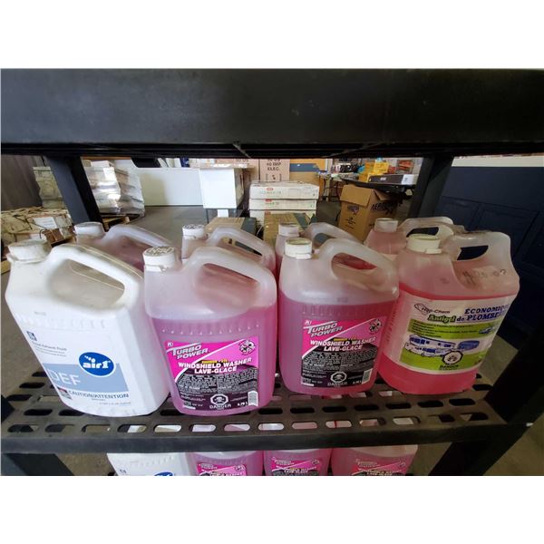 Lot of 7 x 3.78L assorted Summer windshield wash and 1 DEF