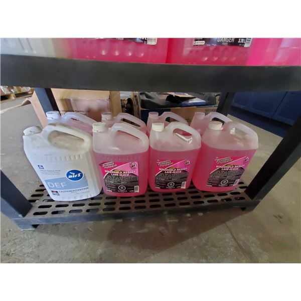 Lot of 7 x 3.78L assorted Summer windshield wash and 1 DEF